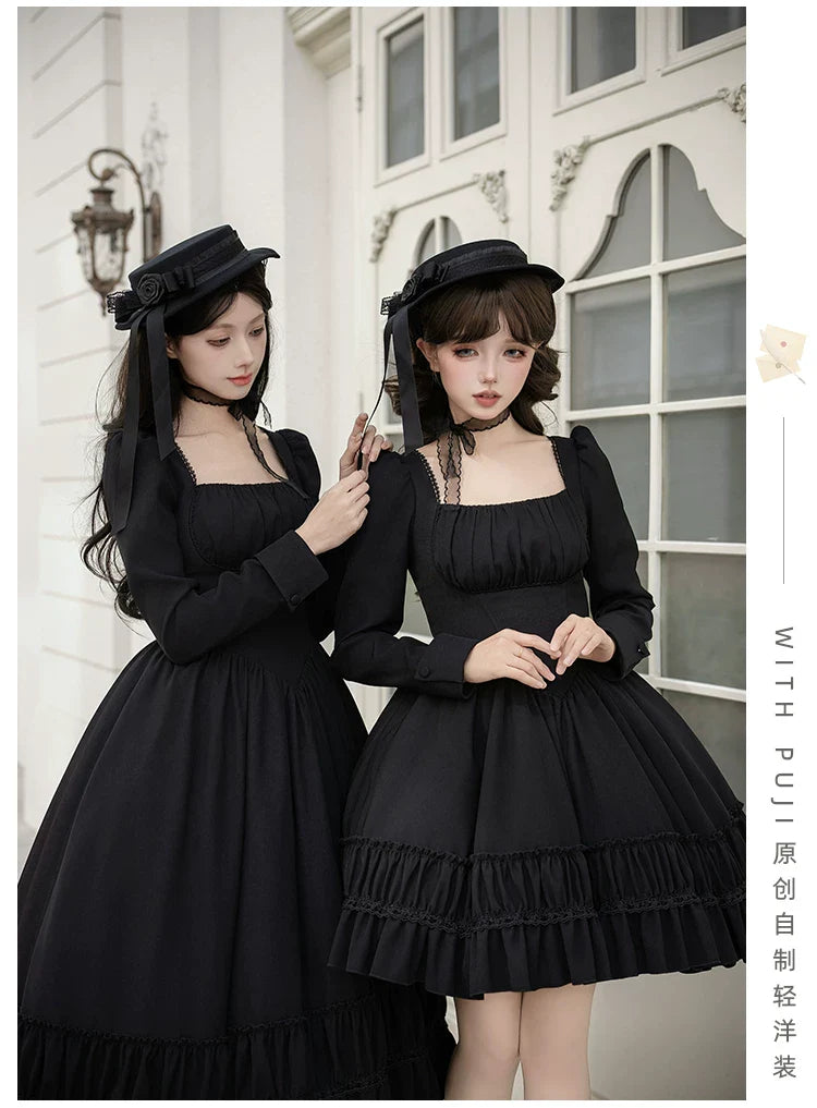 Audrey's Reply - Classic Lolita Square Neck OP, Detachable Embroidered Collar and Accessories - image 16