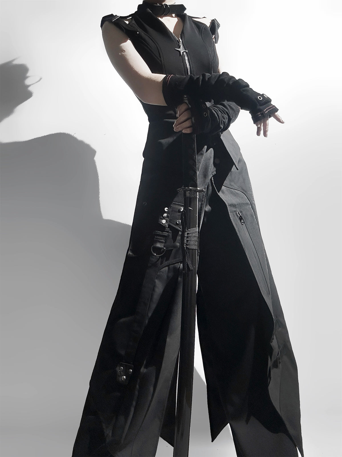 Nightblade Black Ouji Lolita Apron Pants Suit - image 9