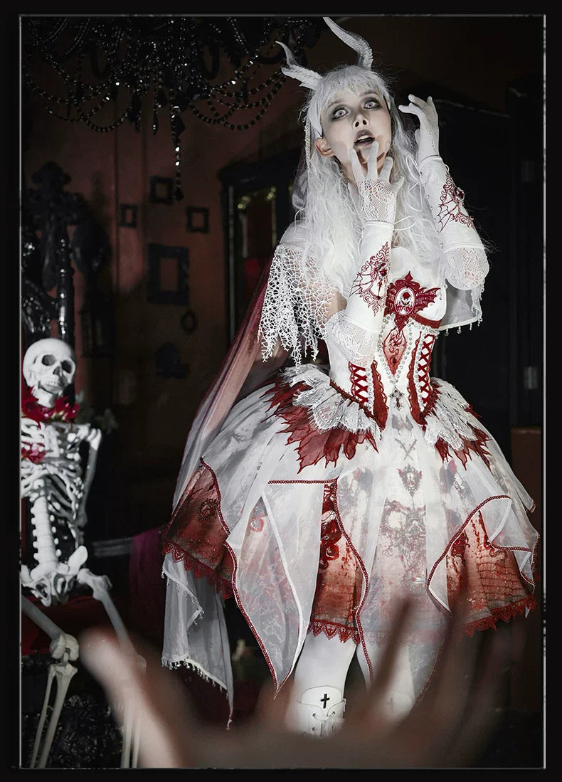 Bone Dragon - Gothic Lolita Corset JSK Dress Set with Embroidery - image 40
