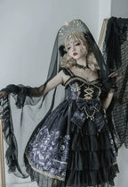 Dragon Witch - Printed Gothic Lolita JSK Dress, Front Opening - image 7