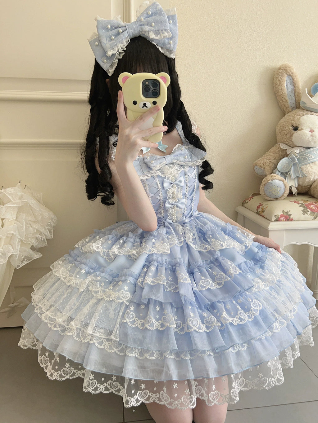 Sugar Girl Love Overture Sweet Lolita Tiered Ruffle JSK and Accessories - image 27