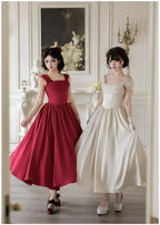 For Beloved - Classic Lolita Satin JSK Dress Set, Fishbone Waist - image 26