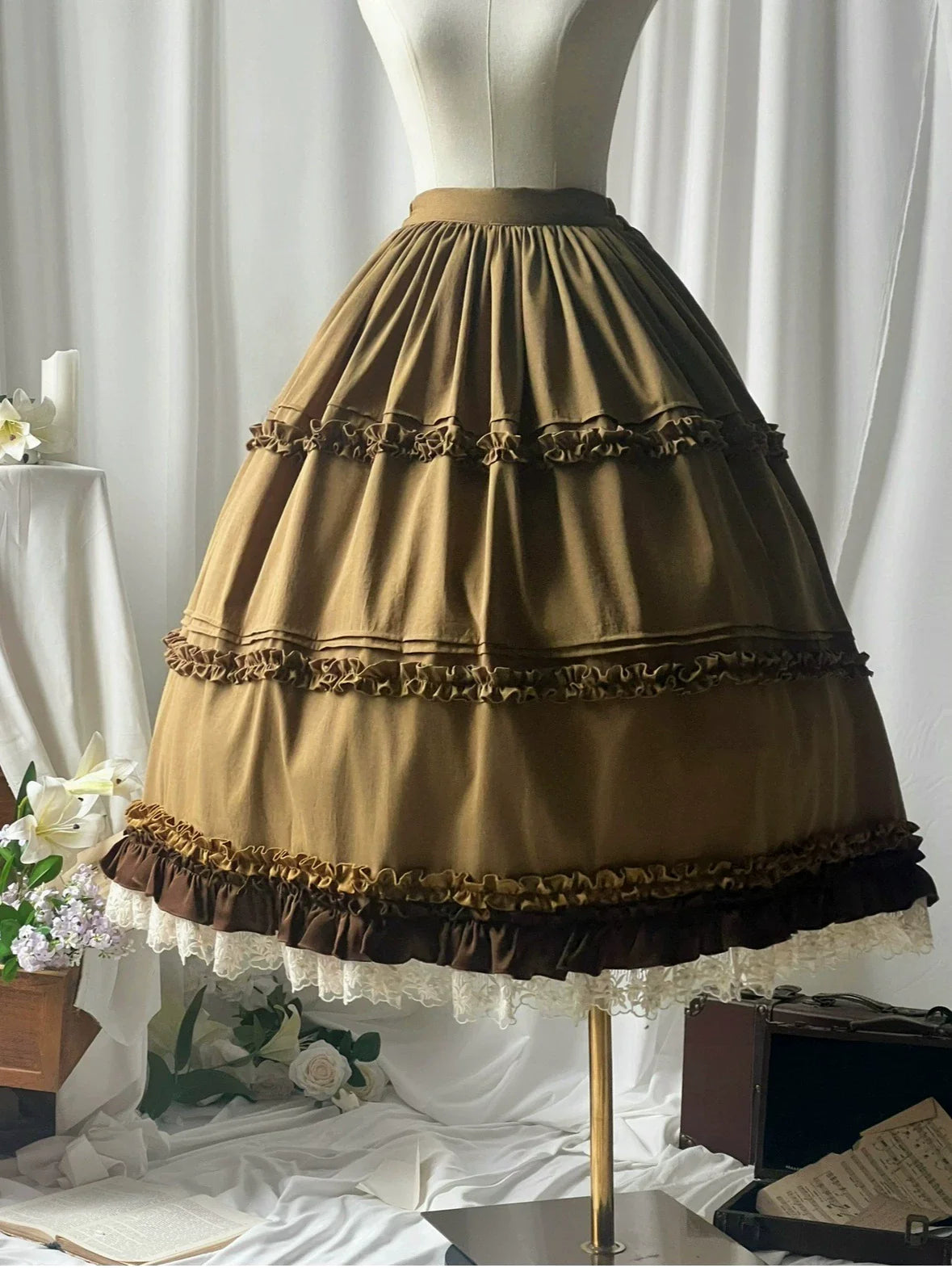 Embroidered Classic Lolita OP Dress, Lace Trim Shirt and Accessories - image 37