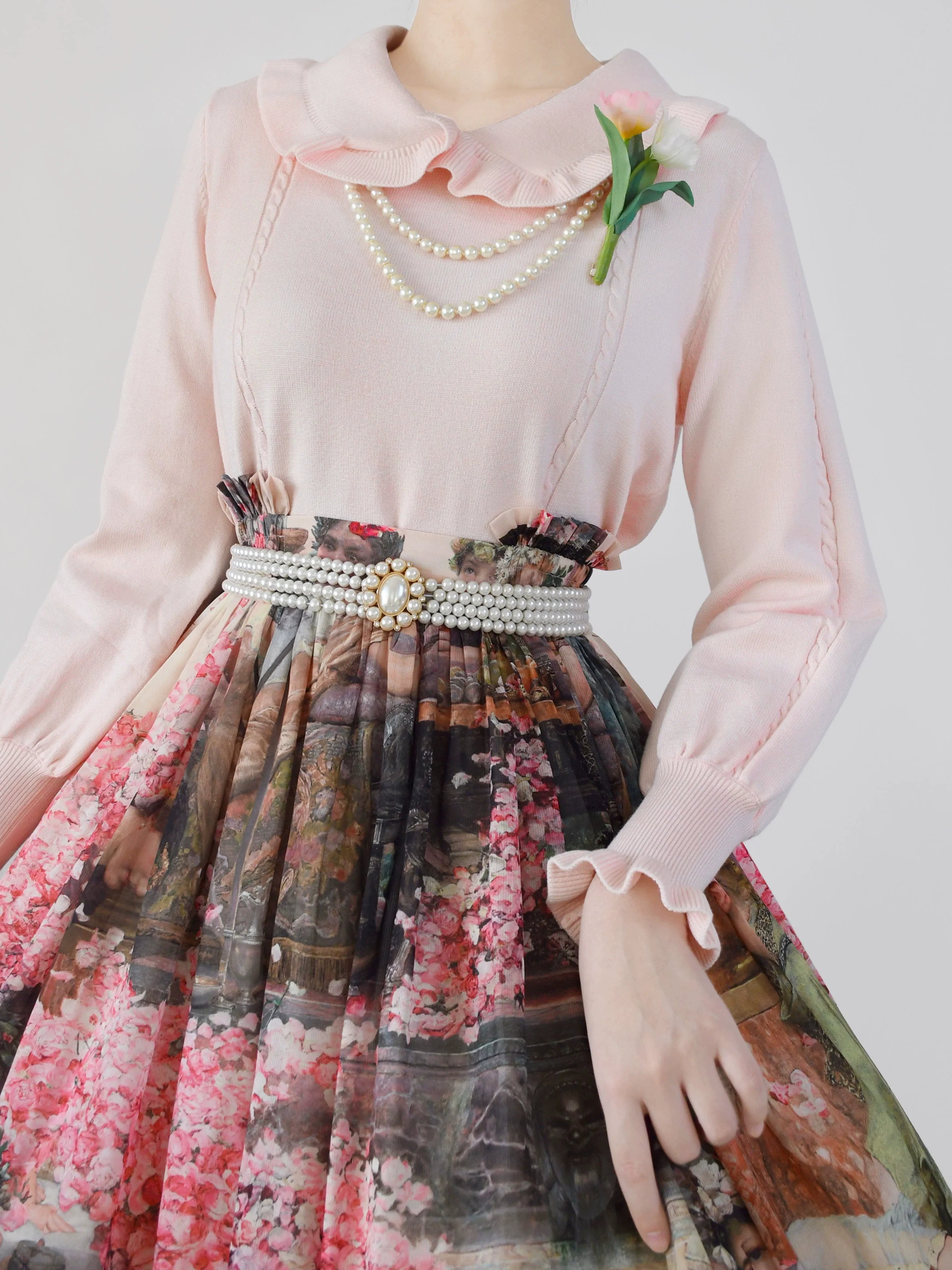 Puff Sleeve Knit Lolita Undershirt - image 23