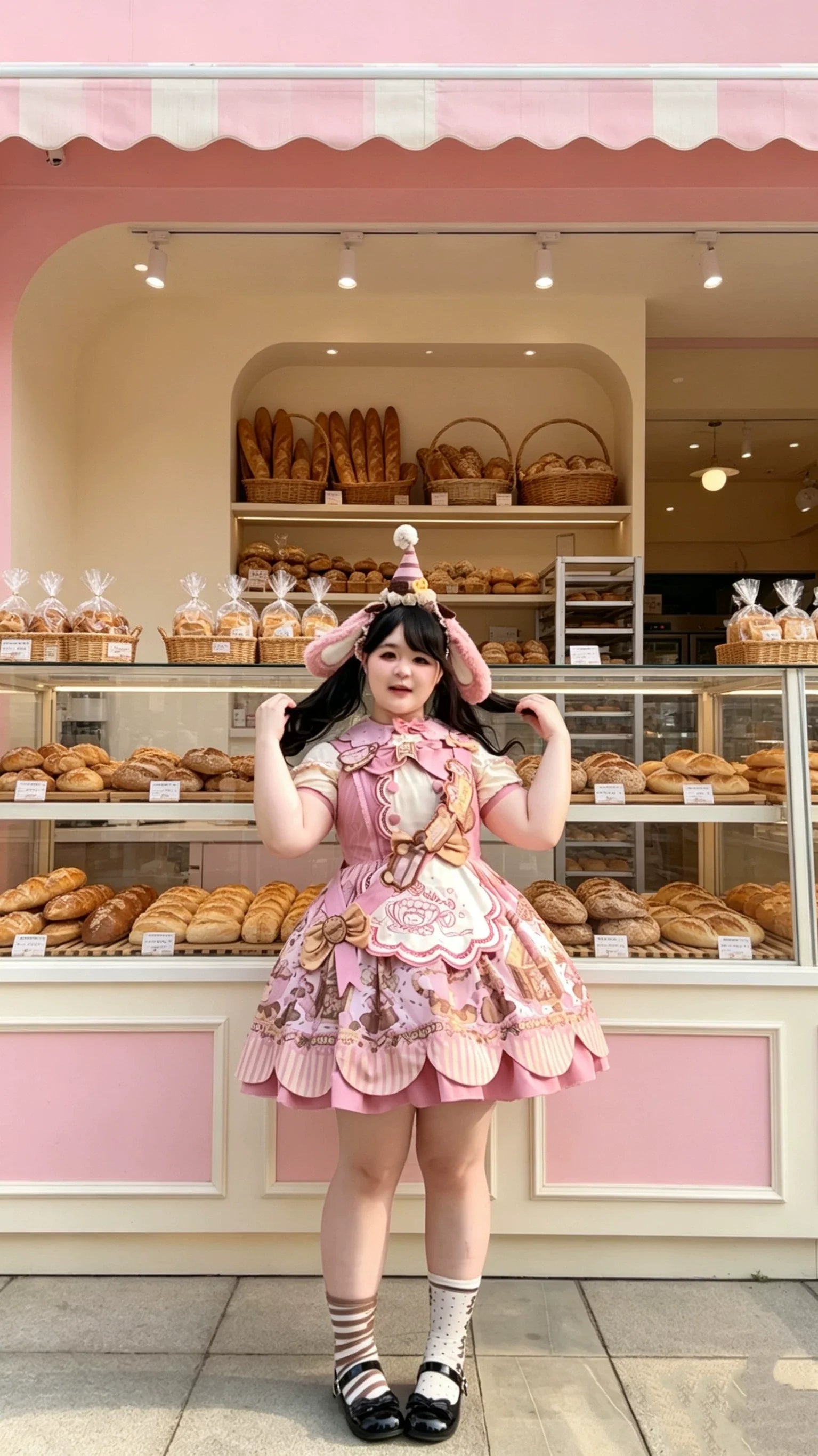 Bear Biscuit SP - Kawaii Lolita Bear Printed Dress Set with Bows - image 31