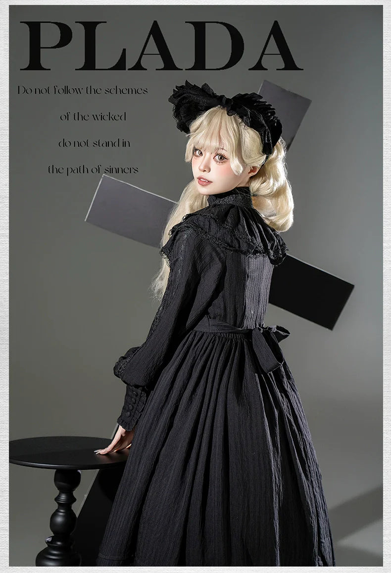 A Quiet Place - Nun Style Gothic Lolita OP Dress - image 5