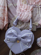 Vintage Sweetheart - Lace Bow Heart Lolita Handbag - image 5