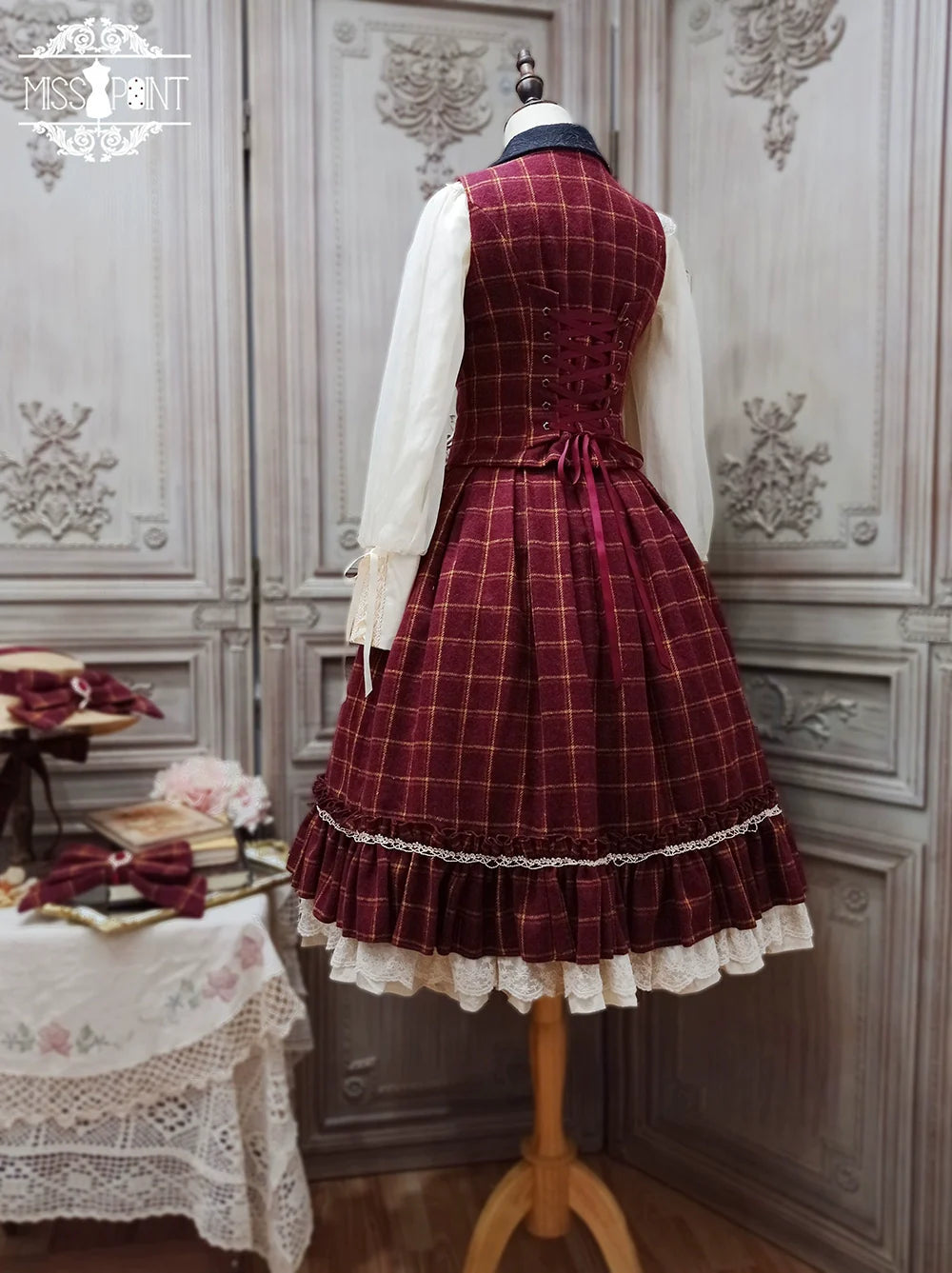 Rose - Elegant Lolita Fishbone Grid Skirt Customized - image 74