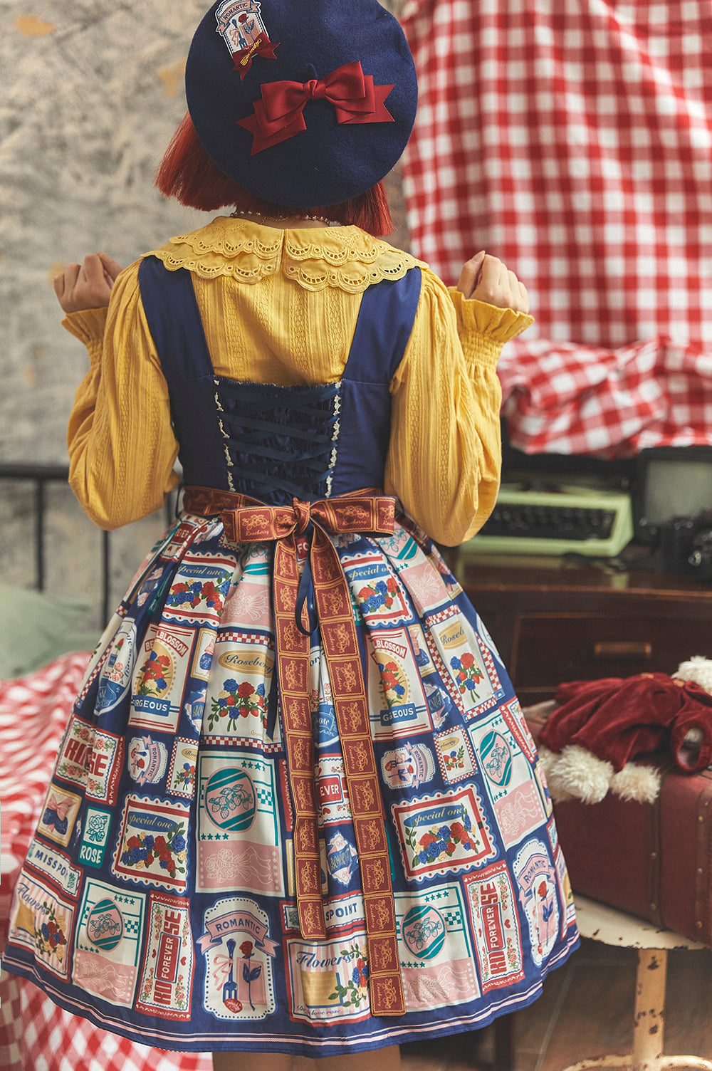 Strawberry Rose - Vintage American Casual Lolita JSK Dress - image 13