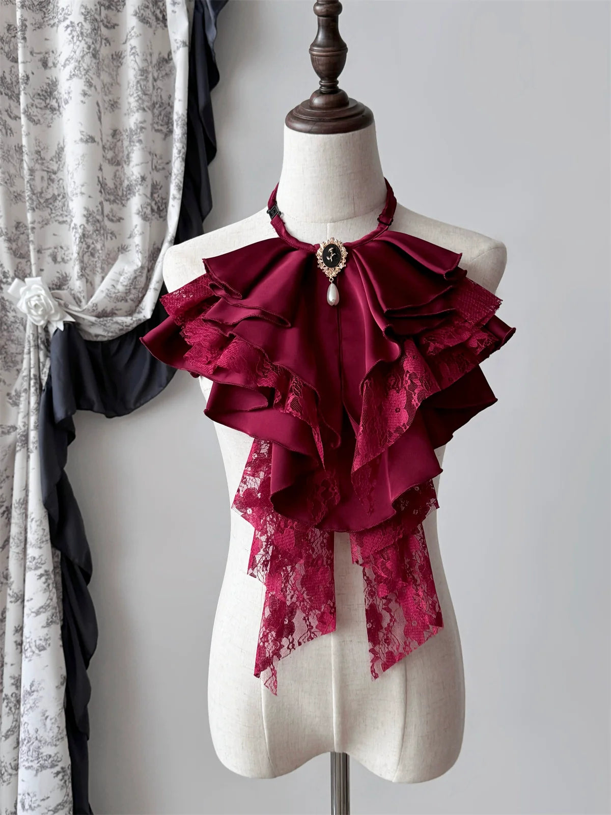 Crow's Dinner - Gorgeous Lolita Jabot with Detachable Brooch - image 2