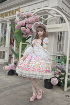 Rose Garden Prelude - Sweet Lolita OP Dress, Floral Printed - image 5
