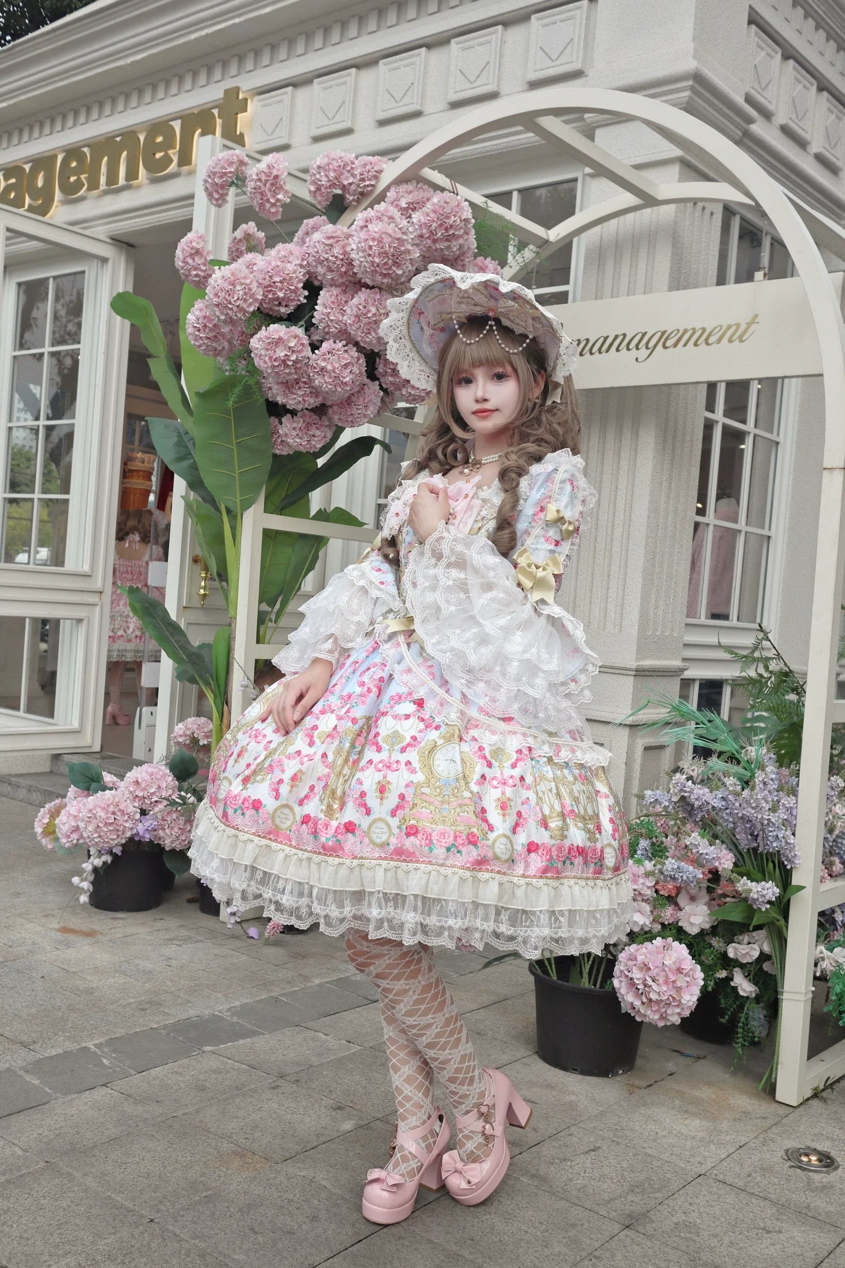 Rose Garden Prelude - Sweet Lolita OP Dress, Floral Printed - image 5