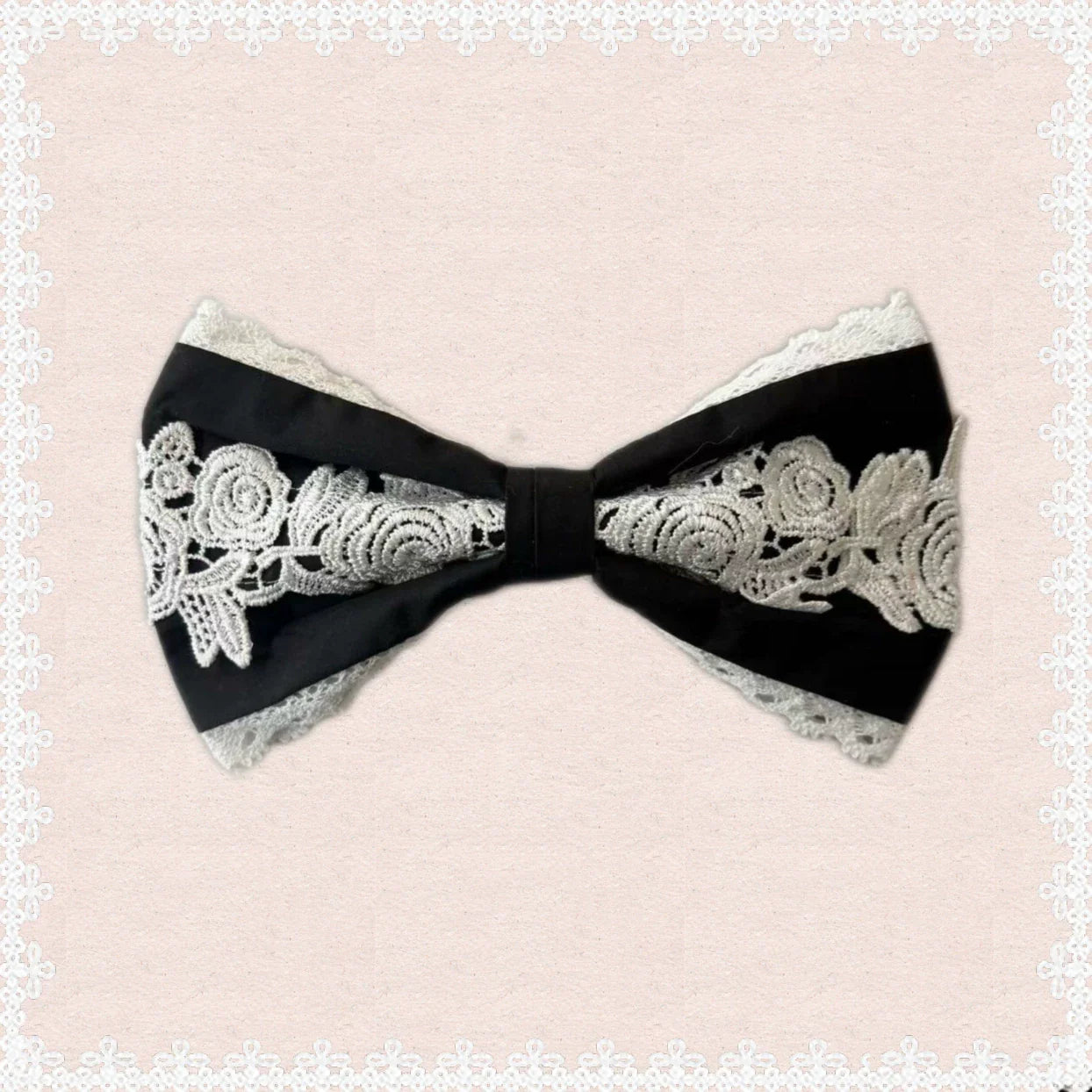 First Otome Black Old School Lolita OP Dress, Lace Details - image 20
