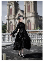 Dawn Bell & Dusk Song - Gothic Lolita Velvet OP Dress, Back Zipper and Accessories - image 14