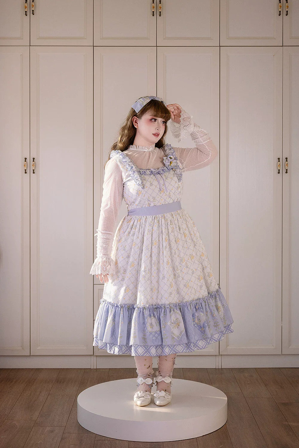 Patchwork Garden 2.0 - Classic Lolita Floral Print JSK Dress, Side Pockets - image 19