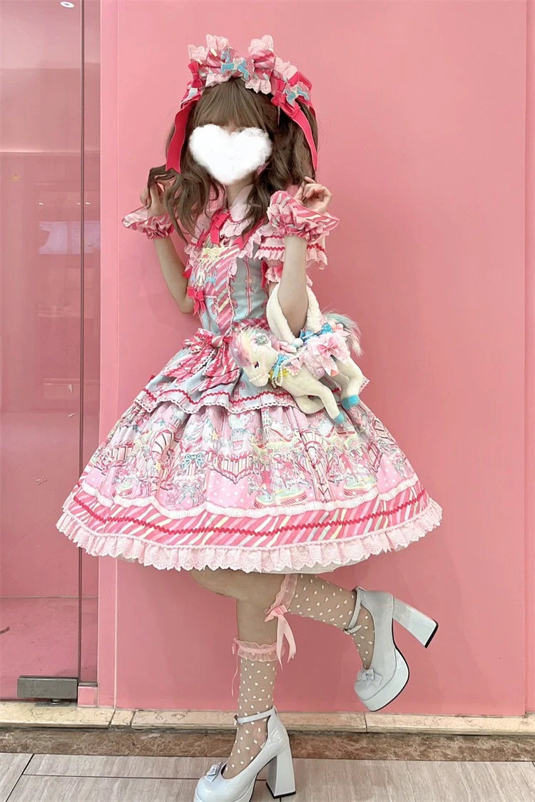 Candy Park Sweet Lolita Print Jumper Dress and Accessories - image 10