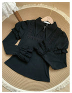 The Vow - Solid Lolita Sweater, Juliet Sleeve, Pointed Collar - image 7