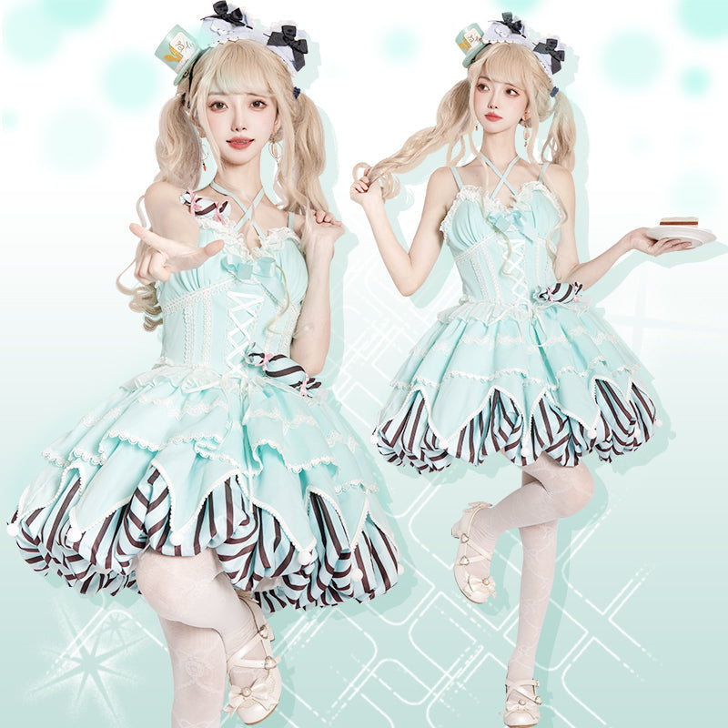 Sweety Gummy - Sweet Lolita JSK Dress Big Bow Flower Bud Lolita Dress - image 6