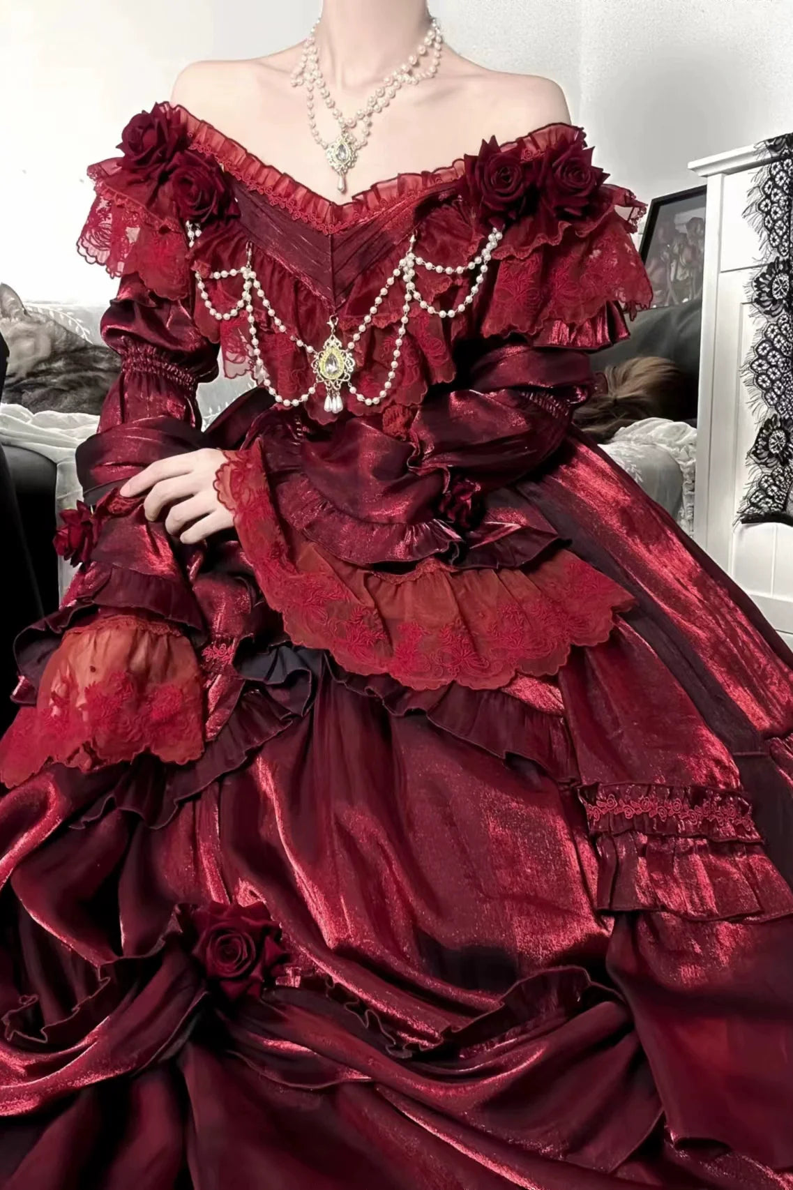 Tana Manor - Classic Lolita Accessories Sleeves Trailing Shawls - image 13