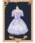 Sleepy Bear - Kawaii Lolita Bear and Star Printed Dress and Accessories - image 3