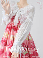 Xianbei - Sweet Lolita Chiffon Lantern Sleeve Cardigan with Bow - image 4