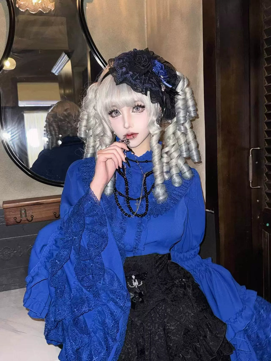 Gothic Lolita Blouse, Lace Hime-sleeve - image 5