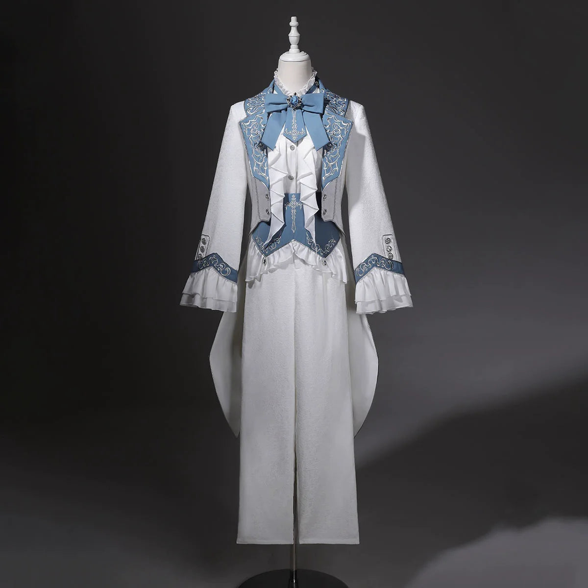 Lunar Paladin - Embroidered Ouji Lolita Tailcoat Set - image 12