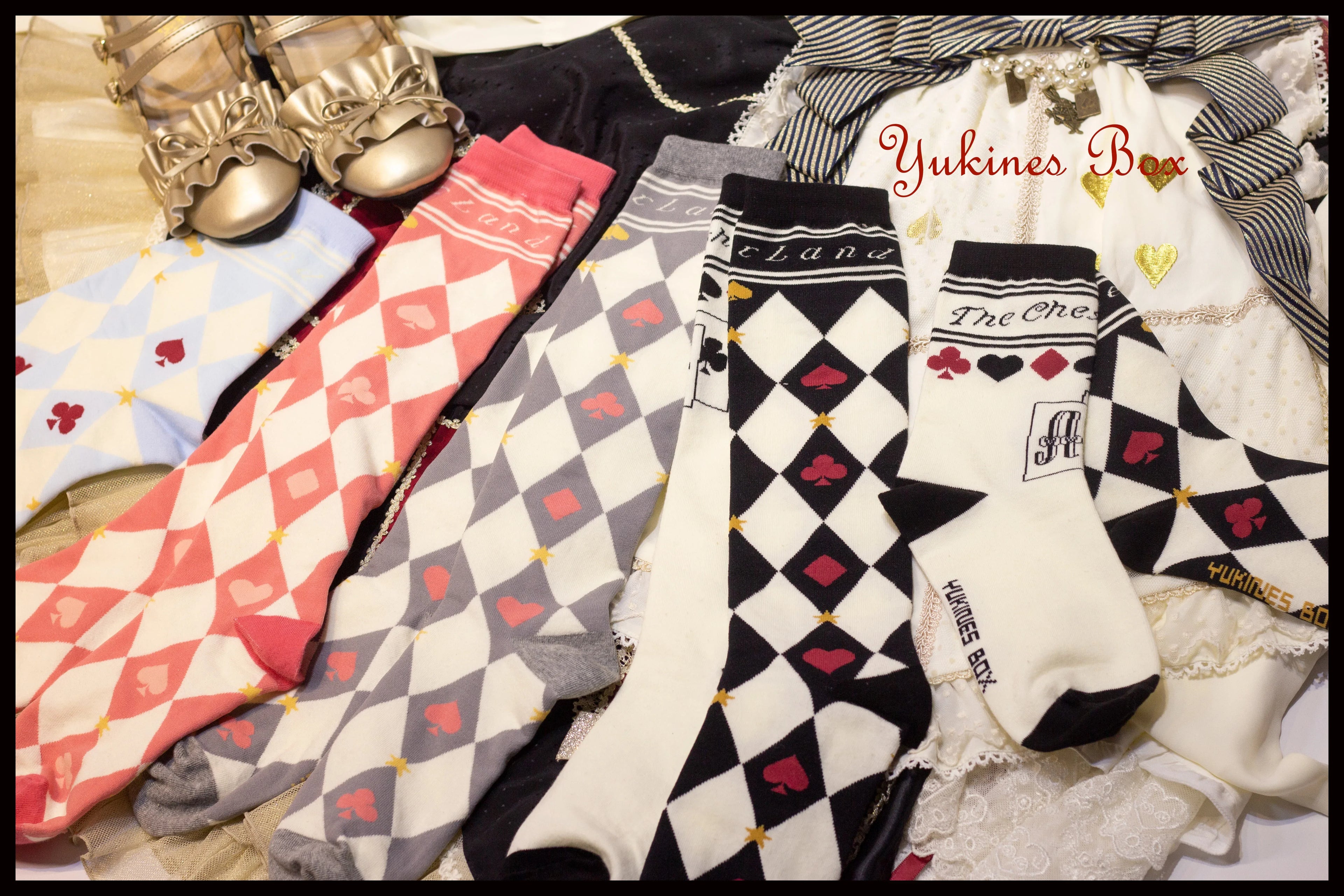 Daily Lolita Cotton Asymmetric Print Socks - image 5