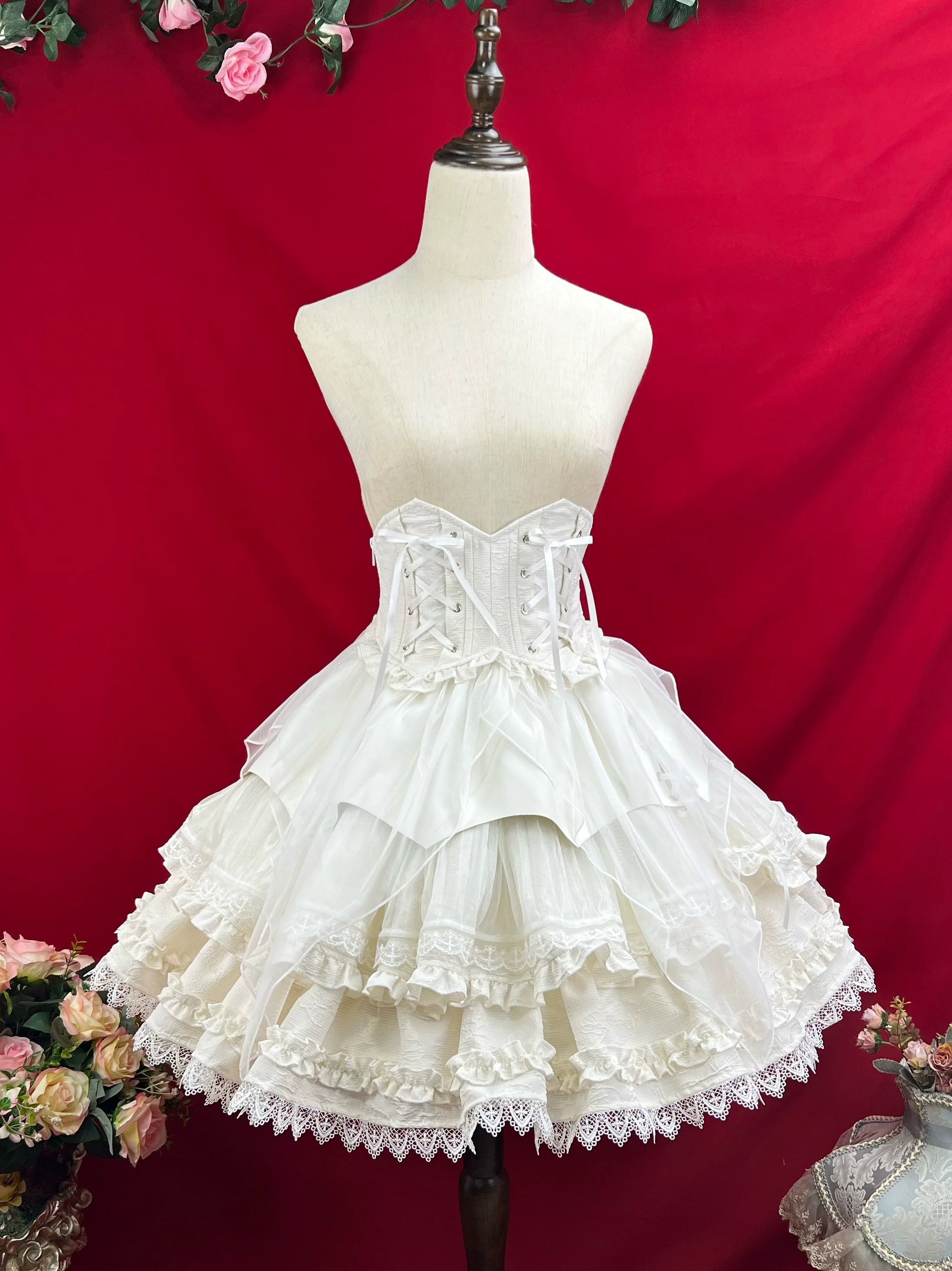 Good and Evil Angel - Gothic Lolita SK Set Retro Princess Sleeve Blouse - image 29