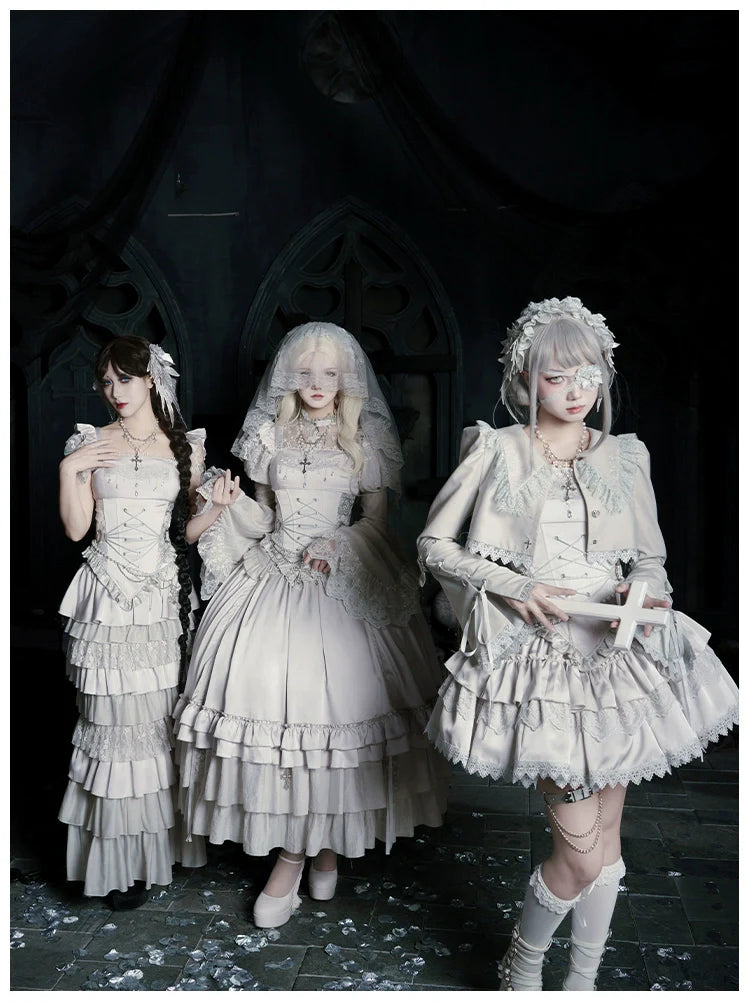 Humanoid Robot - Silver Gothic Lolita Mermaid Skirt Set - image 2