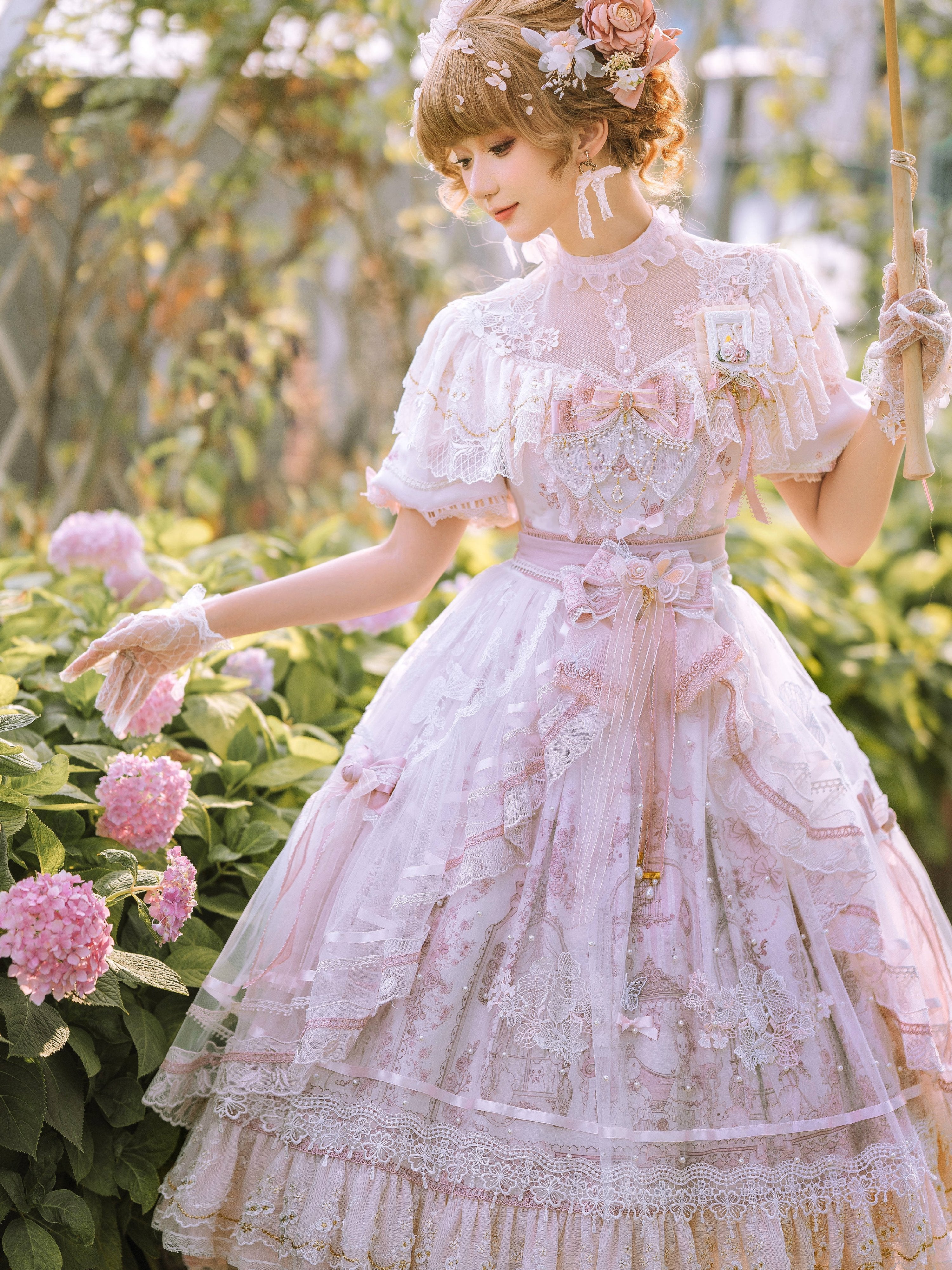 Sunset Realm Lolita Bride Gorgeous OP FS - image 3