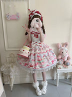Cherry Bake Song - Kawaii Lolita JSK Dress With Dessert Print & Cherry Bow - image 4