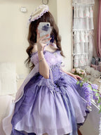 Midsummer Dream - Gradient Color Wedding Lolita JSK Dress Set, Fishbone Waist - image 11