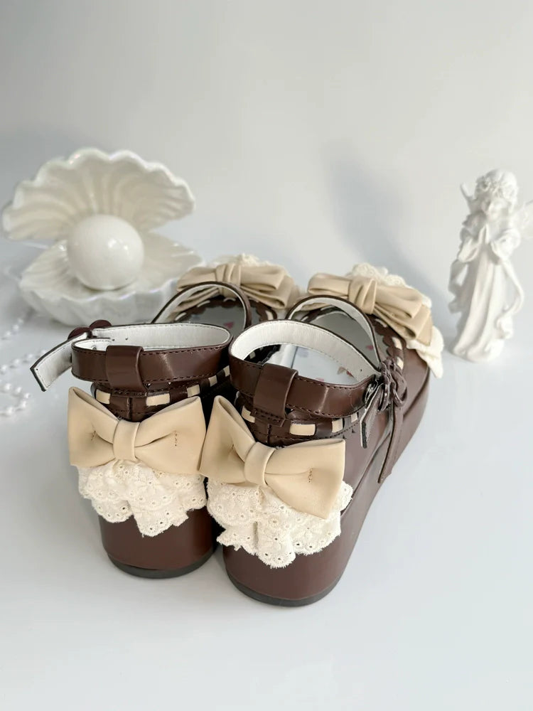 Milky Puff - Sweet Lolita Heels Shoes, Round Toe With Petite Wedge - image 35