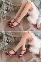 Bow-Tie Sweet Lolita Low Chunky Heel Sandals - image 8