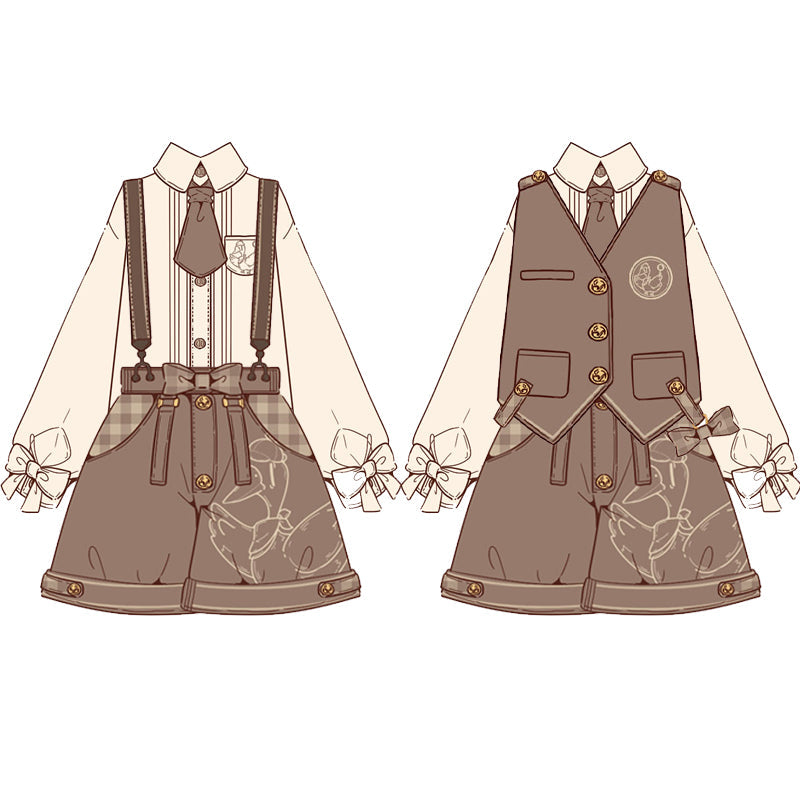 Famous Detective Goose - Ouji Lolita Shorts Set, Pockets - image 11