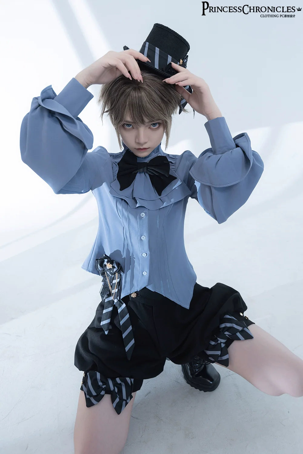 Narrative Rule - Ouji Lolita Shorts Set, Long Vest - image 8