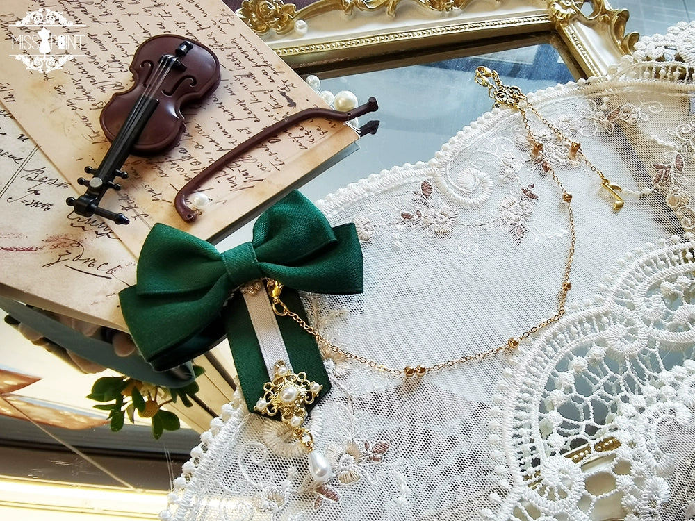 Golden Movement - Lolita Accessory Brooch Bow Tie KC - image 11
