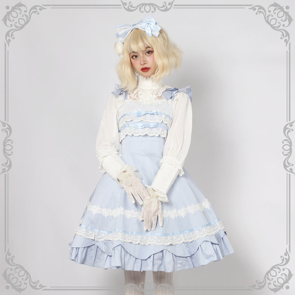 Solid Color Lolita Casual Dress Floral Dress JSK - image 7