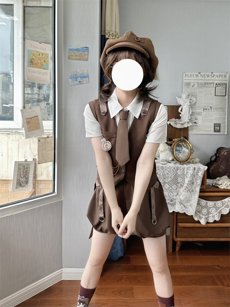 Ouji Lolita Brown Short Set - image 2
