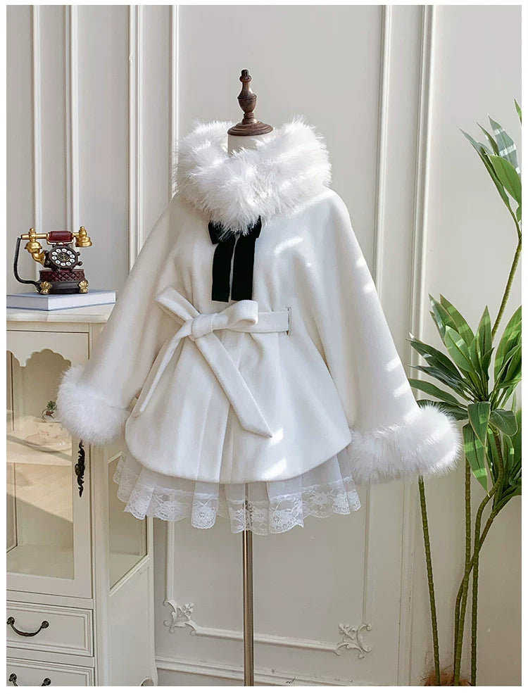 Winter Island Memory - Elegant Lolita Winter Coat & OP Dress Set - image 22