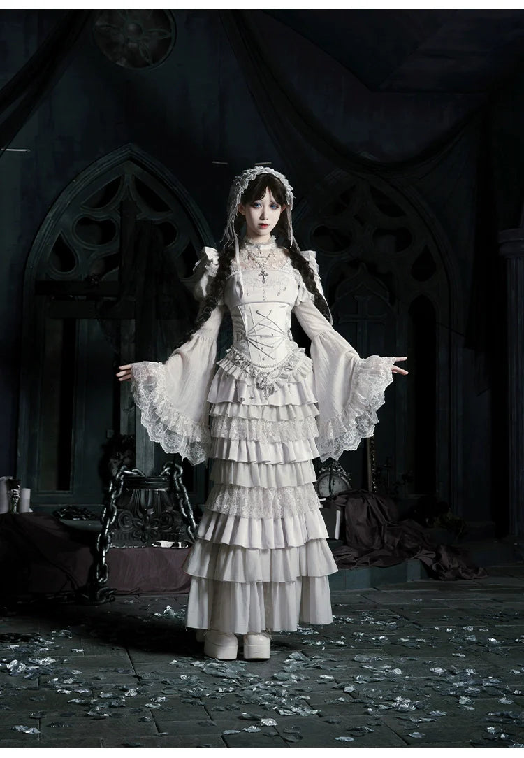 Humanoid Robot - Silver Gothic Lolita Mermaid Skirt Set - image 37
