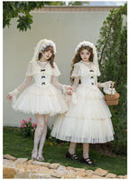 White Mist Promise - Classic Lolita Corset OP Set, Edwardian Collar & Tiered Hem - image 11