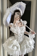 Frosted Starlight - Old School Lolita Blouse, Detachable Sheer Sleeves - image 17
