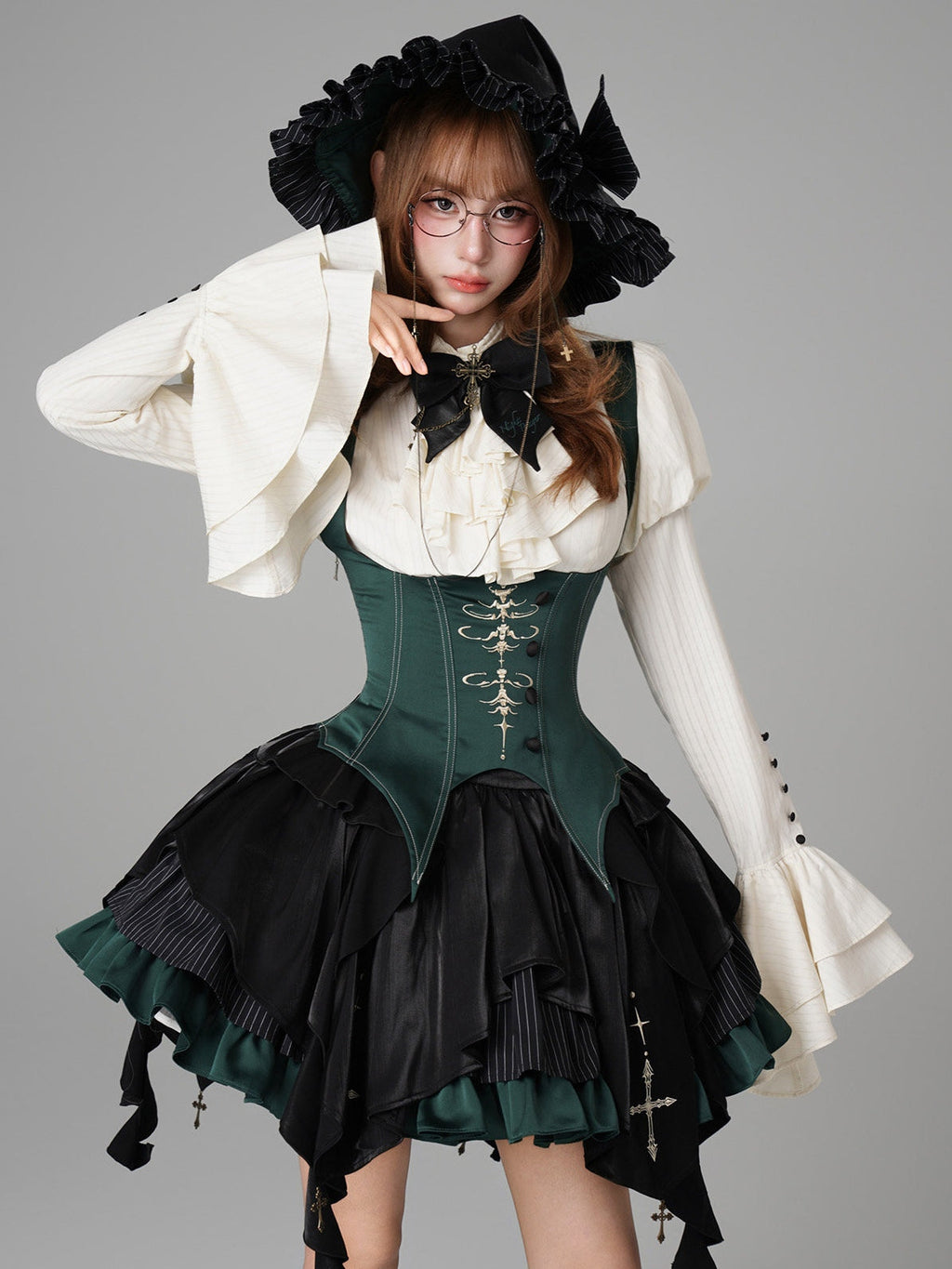 Upside-Down Curse Gothic Lolita Red Dress Set - image 2