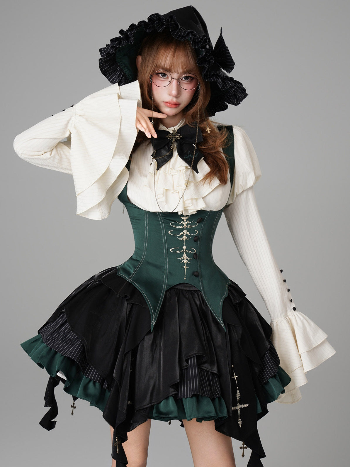 Upside-Down Curse Gothic Lolita Red Dress Set - image 2