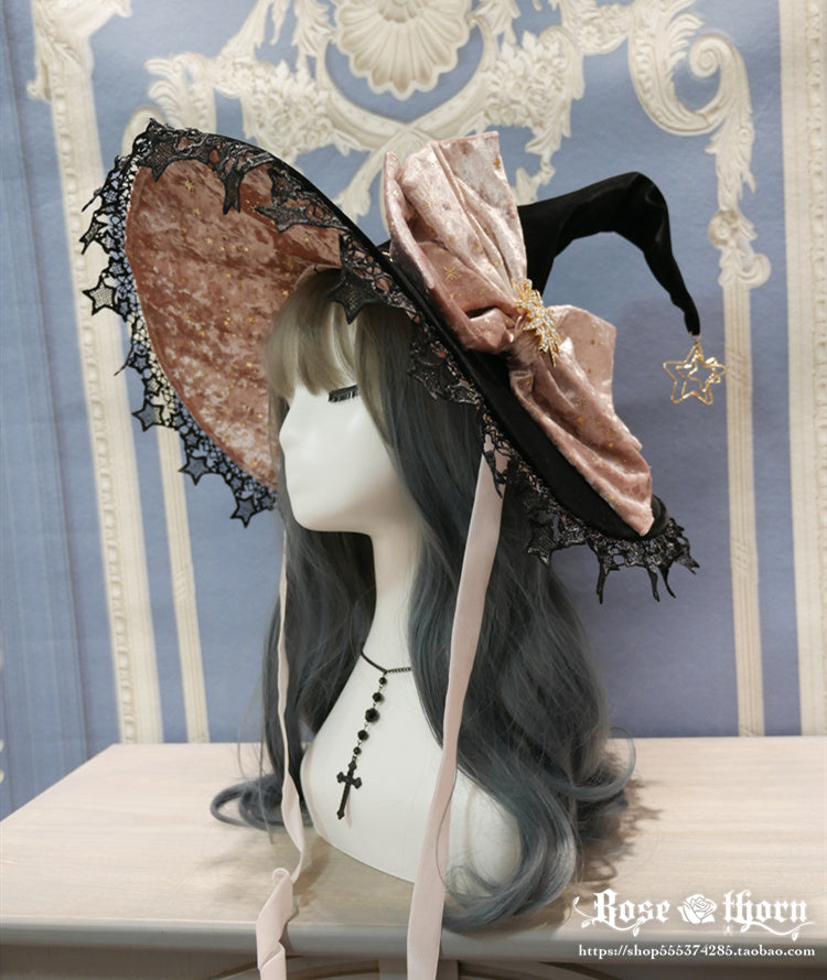Polar Night Sky - Halloween Gorgeous Gilding Lolita Witch Hat - image 22