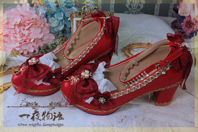 Bright PU Wedding Lolita Thick High Heels - image 11