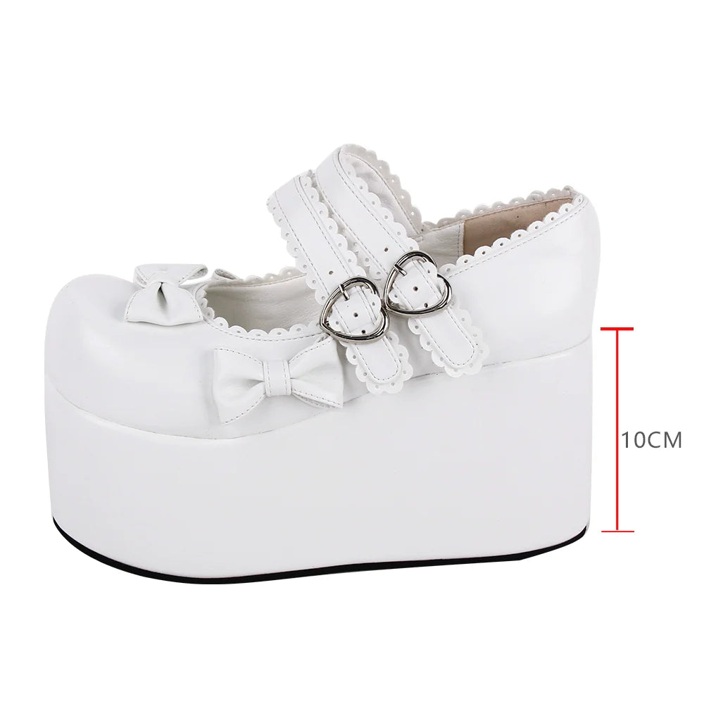 Angelic Imprint - Punk Lolita Shoes High Platform Shoes with Bow - image 12