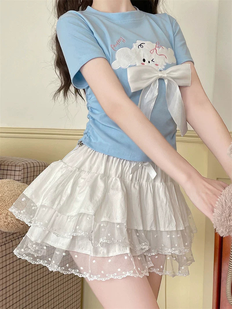 Sweet Lolita Cotton Bloomers, Lace Polka Dot Hem - image 19